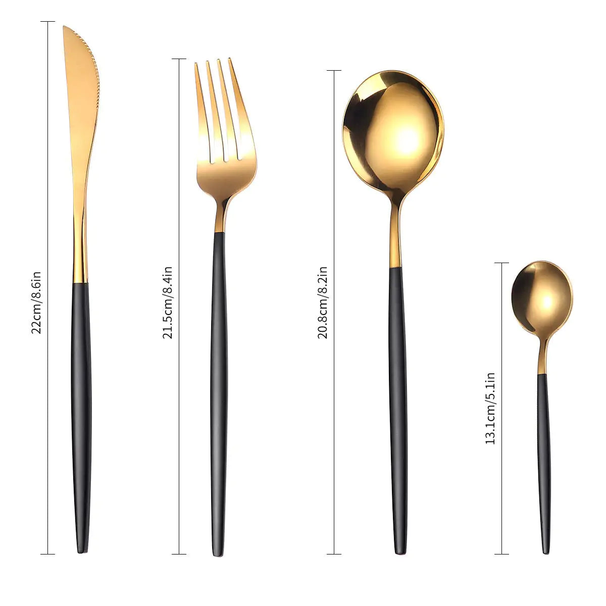 24pcs Gold High Quality Stainless Steel Cutlery Set - Multiple Colors